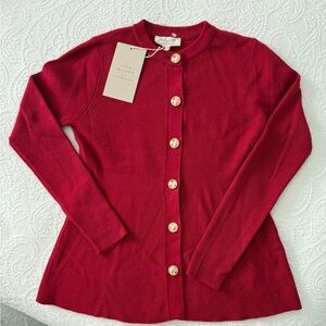 Milano Women's Red Cardigan with Gold Buttons